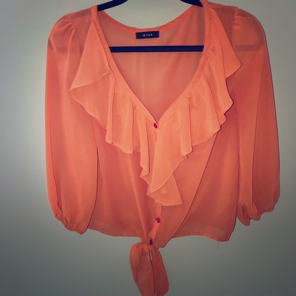 Burnt orange button up blouse